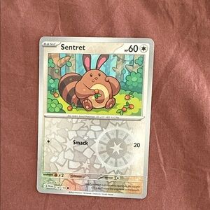 Pokemon Sentret Card - Brown and Tan